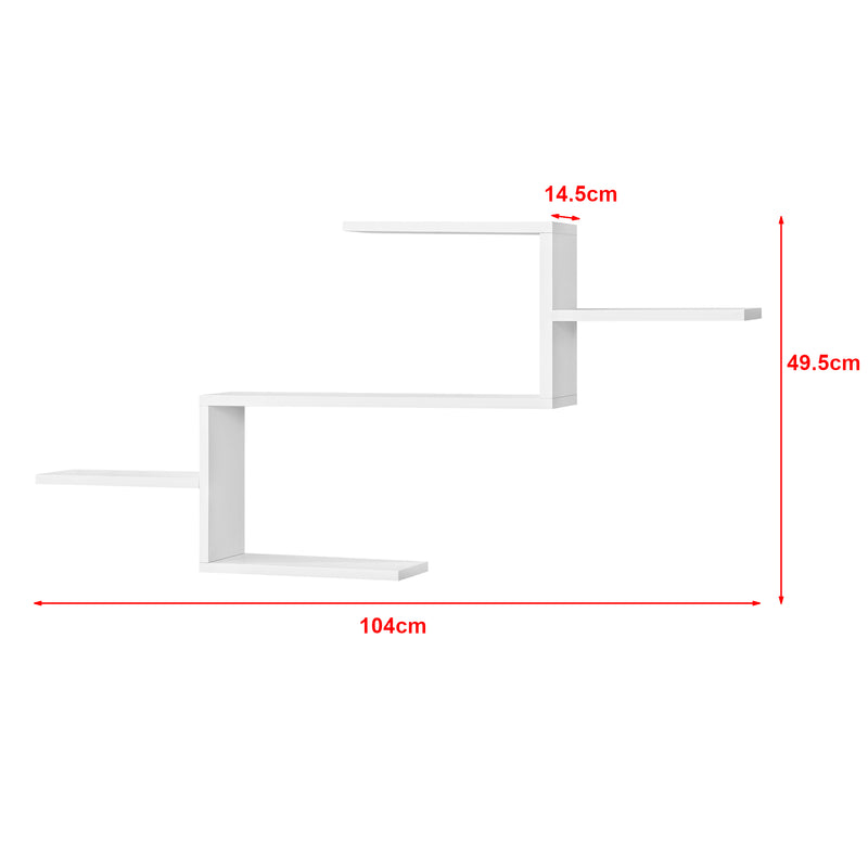Maatschets Wandplank Flekkefjord met 5 planken 104x14,5x49,5 cm - 3 varianten