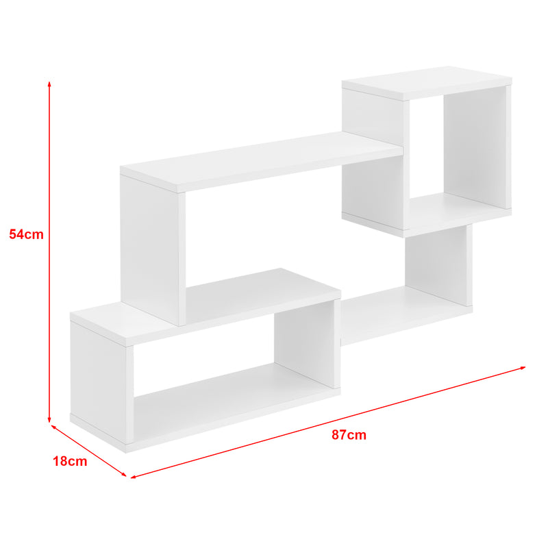 Maatschets Wandplank Kvinesdal met 3 vakken 87x18x54 cm - 3 varianten