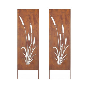 Piquets de jardin Irsina lot de 2 160x50 cm acier Corten rouille noble [casa.pro]