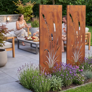 Piquets de jardin Irsina lot de 2 160x50 cm acier Corten rouille noble [casa.pro]