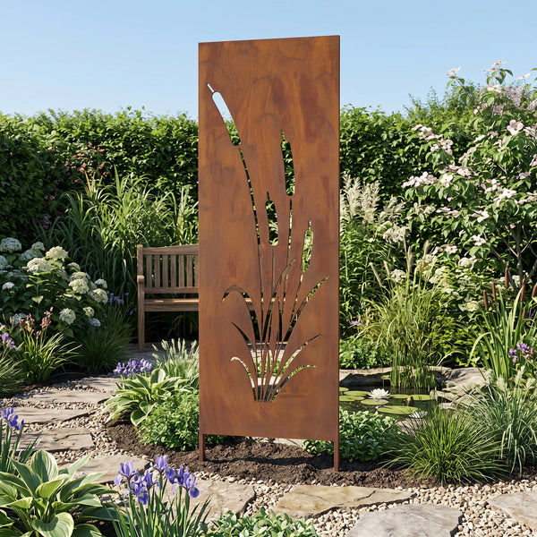 Piquets de jardin Irsina lot de 2 160x50 cm acier Corten rouille noble [casa.pro]