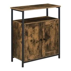 Table d’appoint Aremark 79x60x30cm avec compartiments de rangement Ton bois foncé [en.casa] - premiumXL