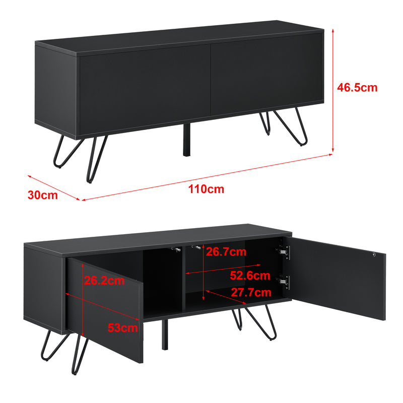 Croquis coté Commode Bollebygd à 2 Portes 47 x 110 x 30 cm  Plusieurs couleurs [en.casa]