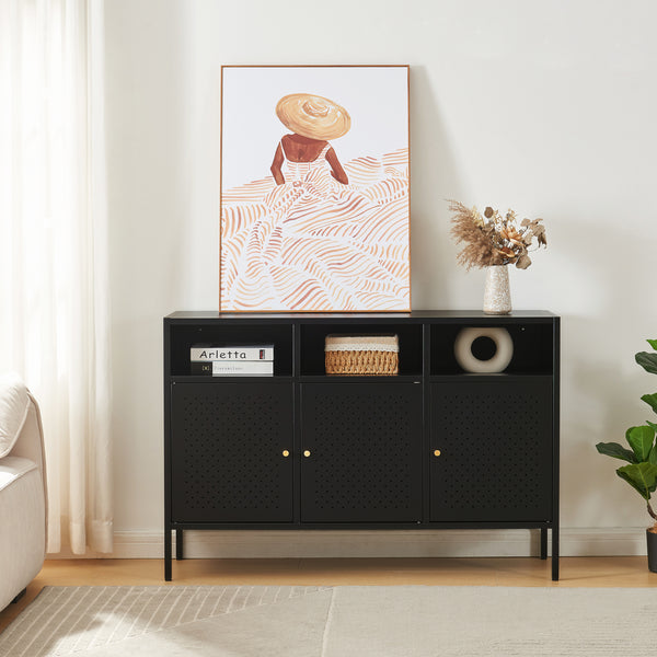 Commode Janakkala dressoir zwart [en.casa]