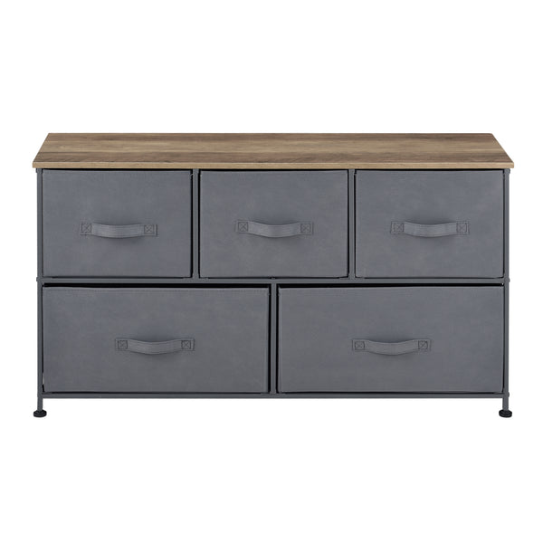 Commode meuble de rangement en métal tiroirs en non-tissé [pro.tec]