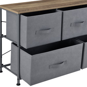 Commode meuble de rangement en métal tiroirs en non-tissé [pro.tec]