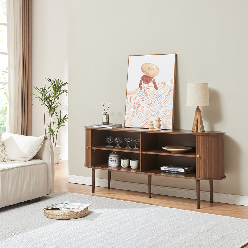 Sideboard Mapia dressoir walnootkleurig [en.casa]