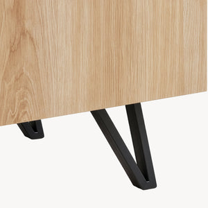 Dressoir Noppen eikenkleurig en zwart [en.casa]