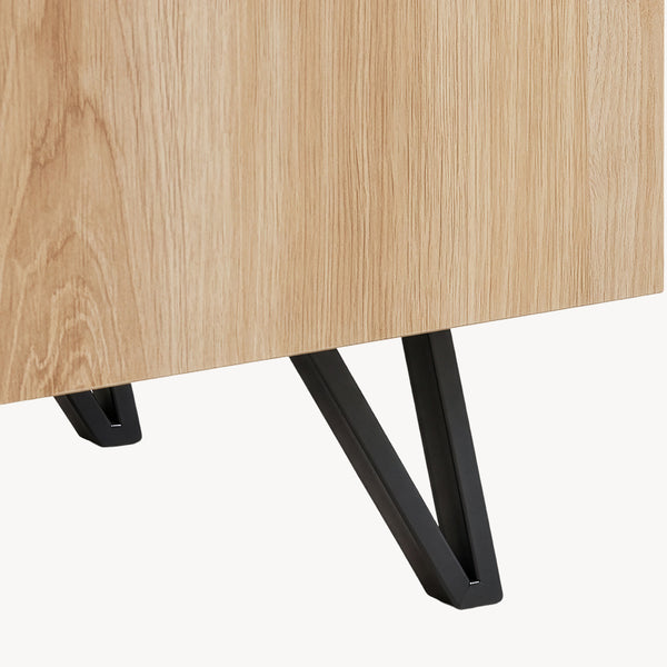 Dressoir Noppen eikenkleurig en zwart [en.casa]