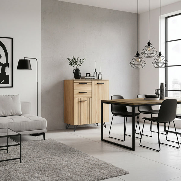 Buffet Noppen effet chêne [en.casa] 