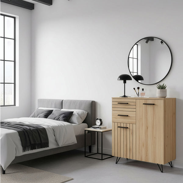 Buffet Noppen effet chêne [en.casa] 