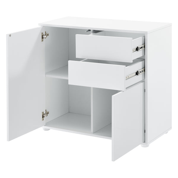 Commode Paarl 74 x 79 x 36 cm avec 2 portes [en.casa]