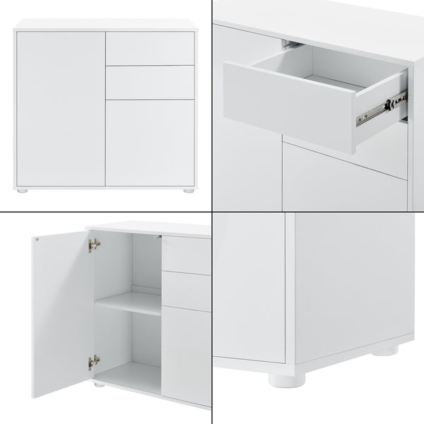 Commode Paarl 74 x 79 x 36 cm avec 2 portes [en.casa]