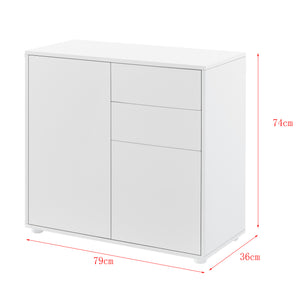Commode Paarl 74 x 79 x 36 cm avec 2 portes [en.casa]