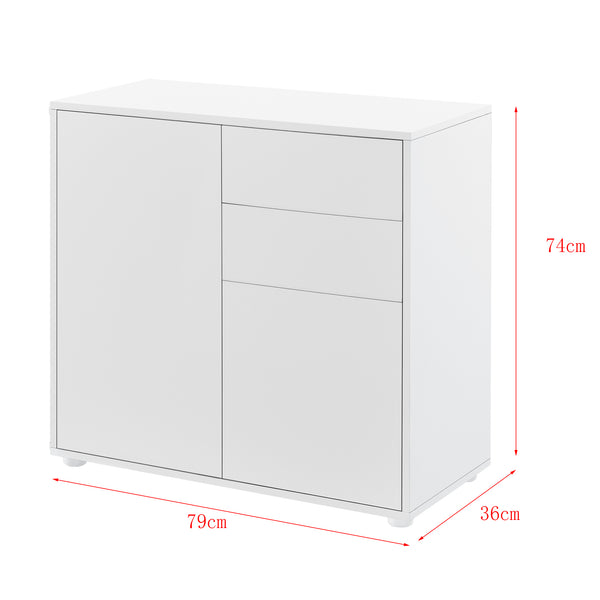 Commode Paarl 74 x 79 x 36 cm avec 2 portes [en.casa]