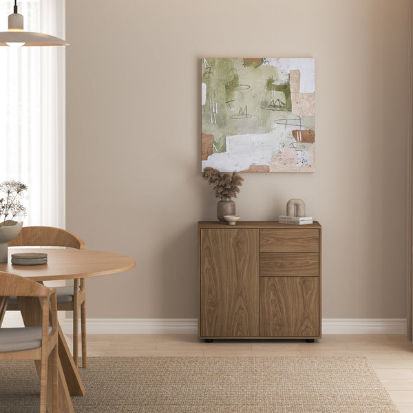 Commode Paarl 74 x 79 x 36 cm avec 2 portes [en.casa]