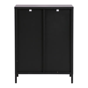 Buffet Säkylä acier verre strié 84 x 64 x 35 cm [en.casa]
