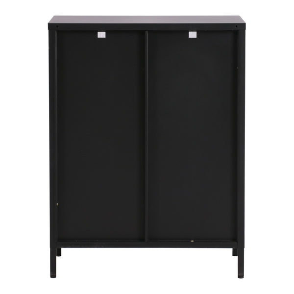 Buffet Säkylä acier verre strié 84 x 64 x 35 cm [en.casa]
