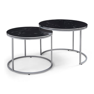 Set de 2 tables d'appoint Skagen rondes gigognes [en.casa]