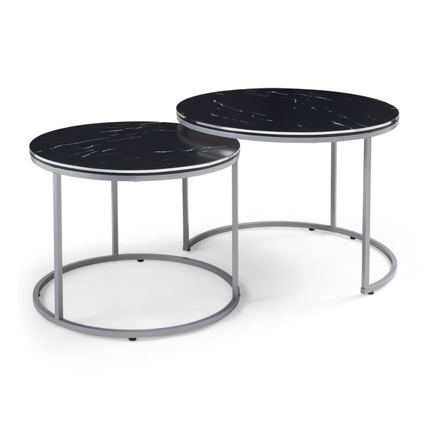 Set de 2 tables d'appoint Skagen rondes gigognes [en.casa]