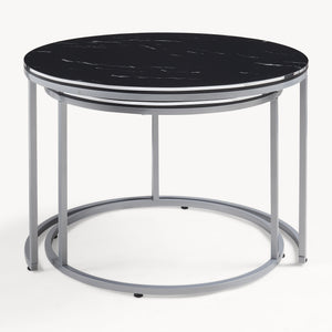 Set de 2 tables d'appoint Skagen rondes gigognes [en.casa]