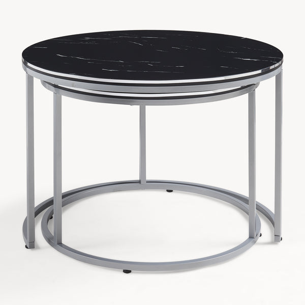 Set de 2 tables d'appoint Skagen rondes gigognes [en.casa]