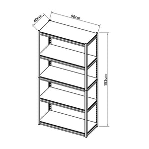 [en.casa] Keukenkast Austrheim open kast 183x90x40 cm - 2 varianten