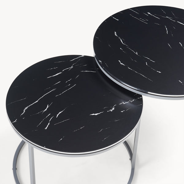 Set de 2 tables d'appoint Skagen rondes gigognes [en.casa]