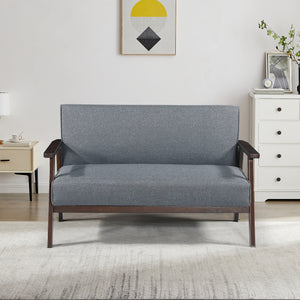 Canapé rembourré 2 places Kinda 121x69x75 cm gris [en.casa] - premiumXL