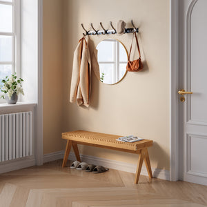 Banc à chaussures Lasdarvoo 120 x 35 x 45 cm bambou naturel [en.casa]