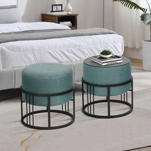 Lot de 2 poufs empilables Tas multifonctionnel [en.casa]