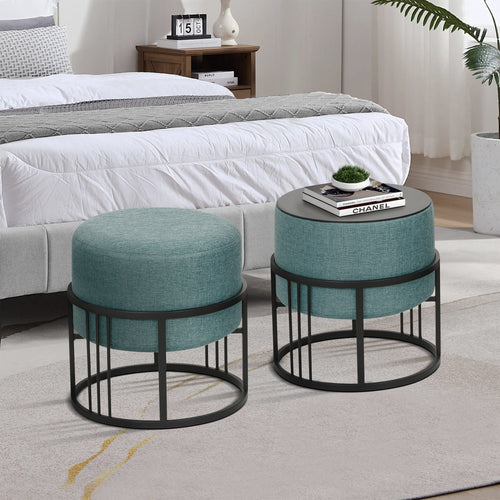 Lot de 2 poufs empilables Tas multifonctionnel [en.casa]