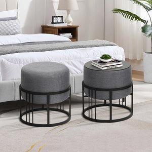 Lot de 2 poufs empilables Tas multifonctionnel [en.casa]