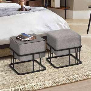Lot de 2 poufs empilables Tas multifonctionnel [en.casa]