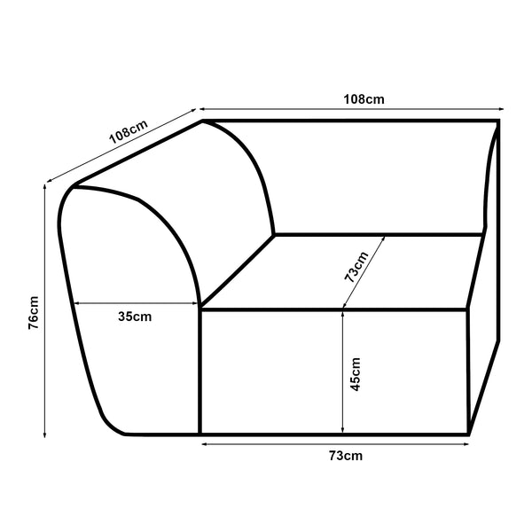 Element Hurvas voor modulaire zitbank [en.casa]