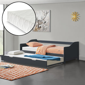 Lit gigogne 90x200 cm avec 2 matelas en.casa - premiumXL