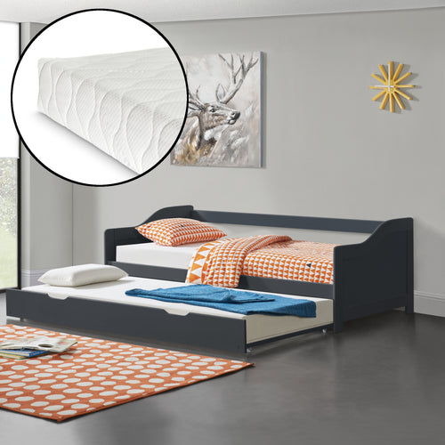 Lit gigogne 90x200 cm avec 2 matelas en.casa - premiumXL