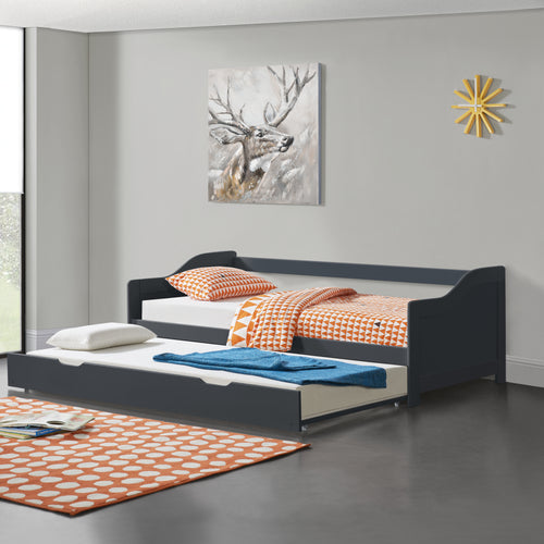 Tandembed 90x200 cm met lattenbodem [en.casa] - premiumXL