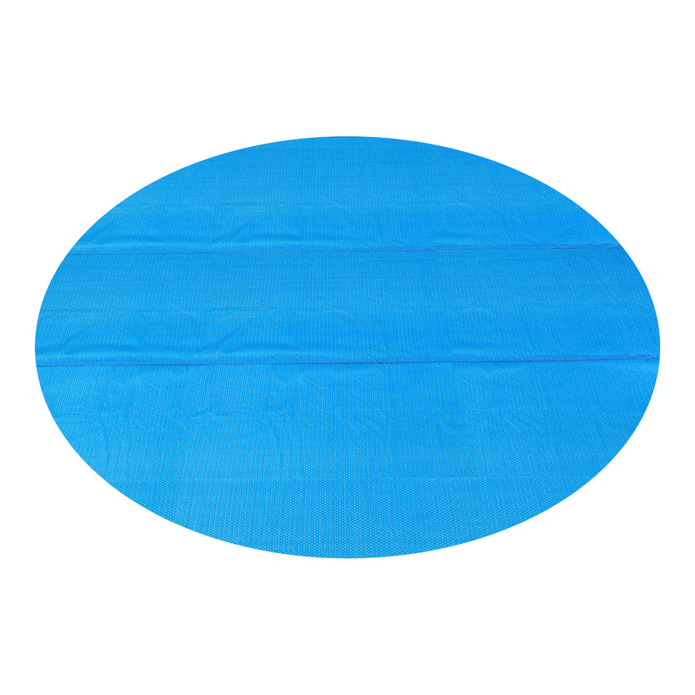 Zwembadafdekking Ferrarno zonnedoek rond PE blauw [en.casa]