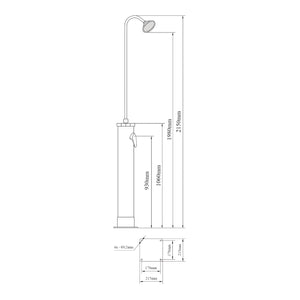 Buitendouche Ampend solardouche met watertank zwart casa.pro