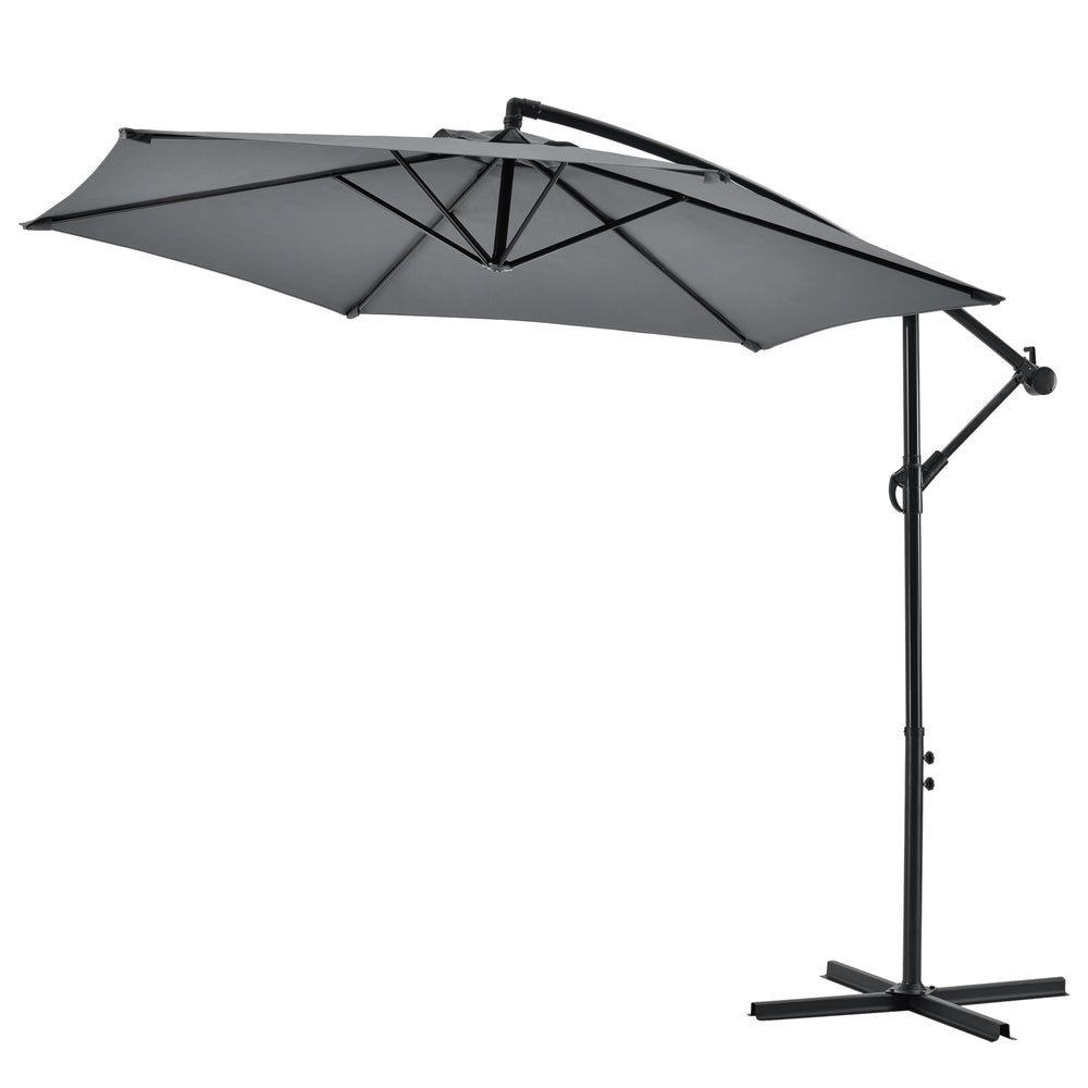 Parasol déporté Budva 270 cm polyester acier gris casa.pro - premiumXL