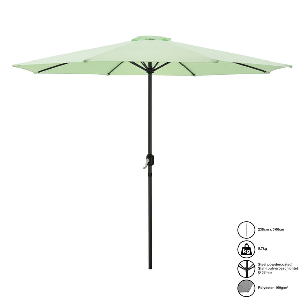 Parasol de Jardin Budapest Imperméable Polyester Acier 300 x 230 cm [casa.pro]