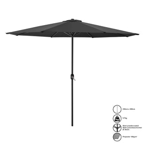 Parasol de Jardin Budapest Imperméable Polyester Acier 300 x 230 cm [casa.pro]