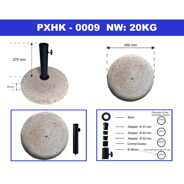 Parasolvoet Bitritto parasolhouder beton rond Ø45x6 cm casa.pro