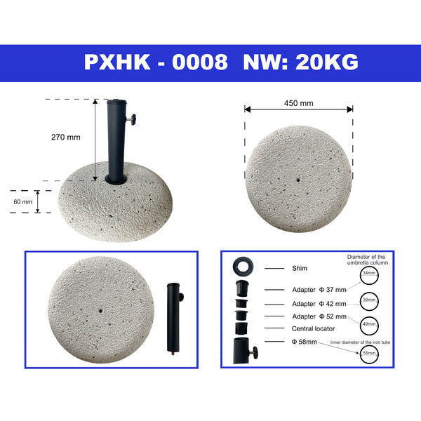 Parasolvoet Bitritto parasolhouder beton rond Ø45x6 cm casa.pro
