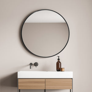 Wandspiegel Ordona zwart rond in versch. maten [en.casa] - premiumXL