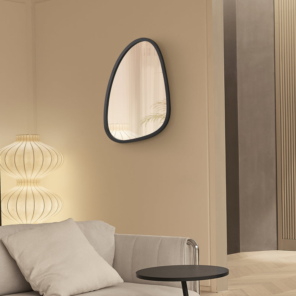 Wandspiegel Grottole zwart, mat 62x50cm [en.casa] - premiumXL