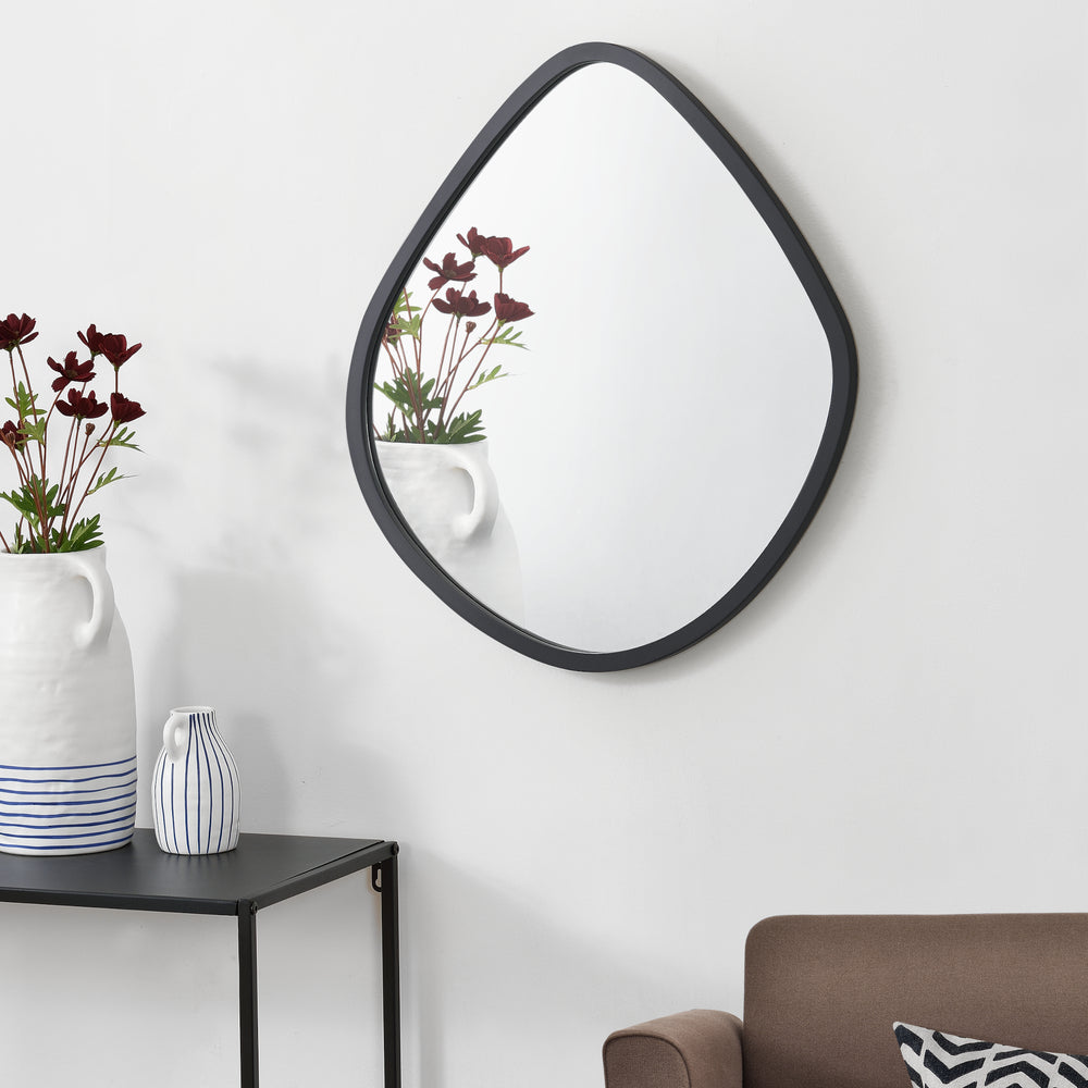 Wandspiegel Galatone zwart, mat 64x60cm [en.casa] - premiumXL