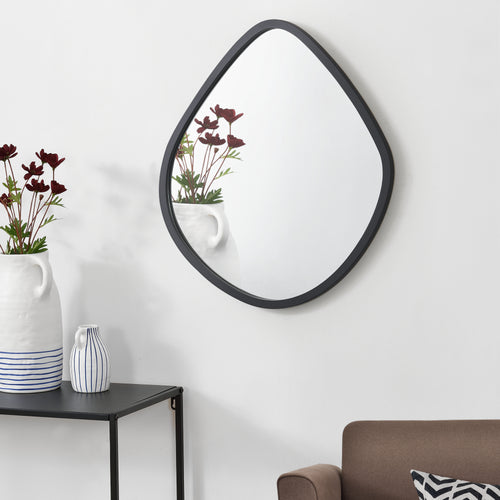 Wandspiegel Galatone zwart, mat 64x60cm [en.casa] - premiumXL