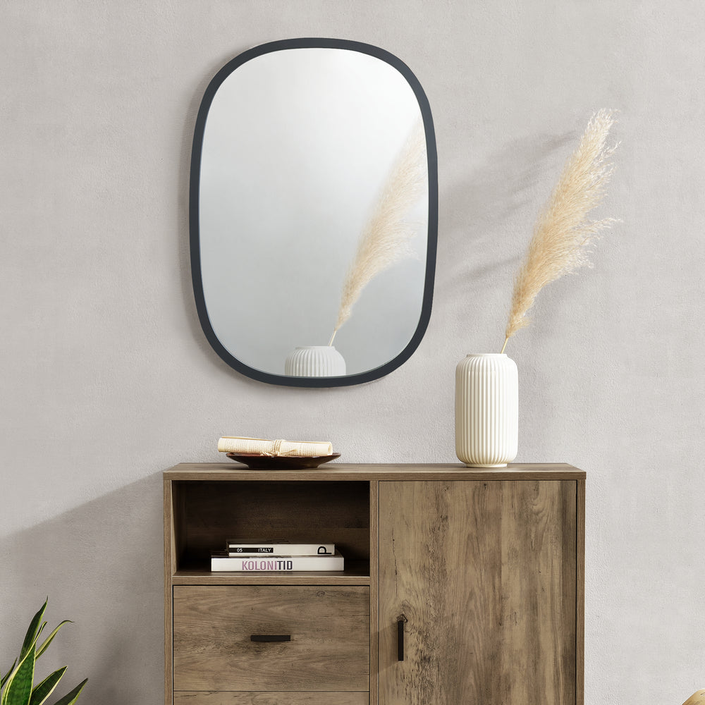 Wandspiegel Copertino 70x50 cm Zwart, mat [en.casa] - premiumXL